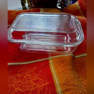 Vintage clear butter dish